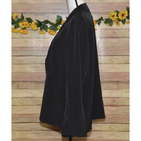 NWT Mud Pie Black Lightweight Double Button Blazer Jacket Size L Career Casual - Picture 5 of 10